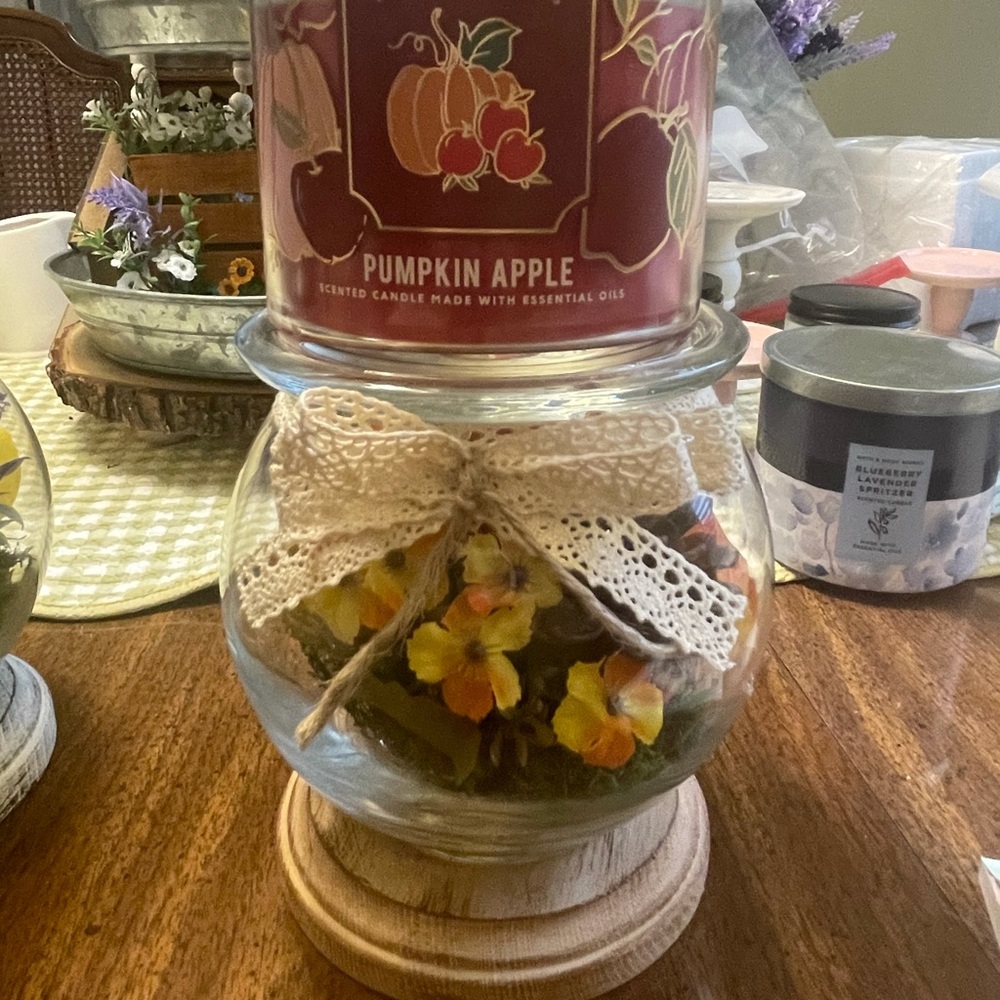 Fall Glass Stand/Candle Holder